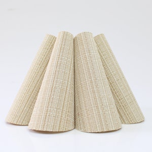 Duzy handmade khaki stripes fabric and acrylic pleated lampshade-46#, custom made，110-240V/50-60Hz, Using Worldwide
