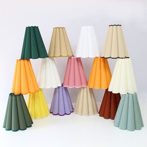 Duzy handmade scallop shape fabric and acrylic pleated  lamp shade for home decor,Custom colors accepted