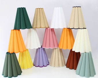 Duzy handmade scallop shape fabric and acrylic pleated  lamp shade for home decor,Custom colors accepted