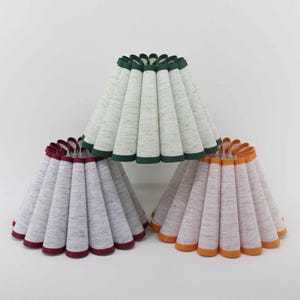 Handmade Scalloped Pleated Lampshade: Fabric, Customizable Colors, D9.4&quot;