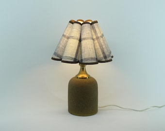 Handgemachte blau karierte Stoff Tischlampe mit Stoffschirm für House Warming Geschenke-104 #