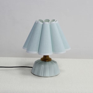 Handmade Light Blue Fabric Table Lamp: Ceramic Base, Worldwide Use