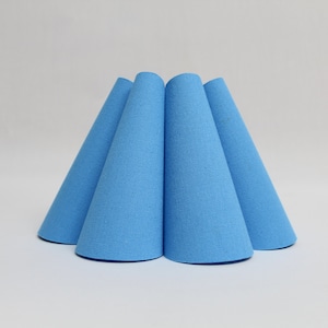 Duzy diy handmade light blue burlap and acrylic scallop lamp shade for home furnishing-82#,custom made,110-240V / 50-60Hz