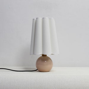 Duzy handmade white fabric with trim table lamp for home decor-11#, 110-240V/50-60Hz, Using Worldwide