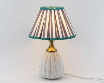 Handmade Gray stripes Table Lamp with Ceramic Base for Home Decor-99#
