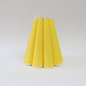Duzy handmade scallop shape lemon yellow fabric and acrylic lampshade for home decor-23#, 110-240V / 50-60Hz