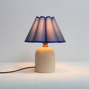 Duzy handmade lapis lazuli fabric and ceramic base lamp for home decor-51#, 110-240V/50-60Hz, Using Worldwide