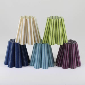 Handmade Scalloped Stripe Lampshade: Fabric & Acrylic, 6.5&quot; D