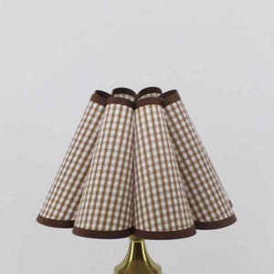 Handmade brown plaid  Pleated Lampshade: Fabric & Acrylic Home Decor-122#