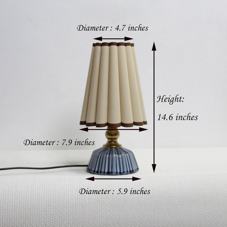 Duzy handmade khaki with brown trim fabric and acrylic lamp for home furnishing 9, 110-240V/50-60Hz, Using Worldwide image 2