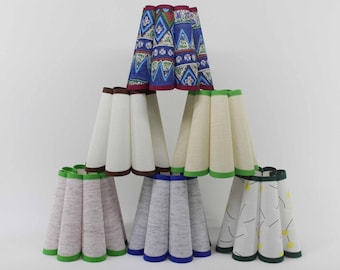 Handmade Scalloped Pleated Mini Fabric Lampshade, Customizable Color,D6.5"
