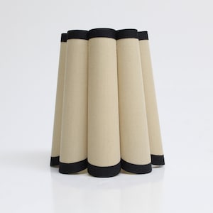 Duzy handmade mini khaki with black trim fabric and acrylic pleated lamp shade for home decor-9#,Color can be customized