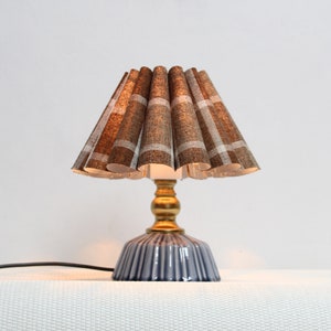 Duzy handmade brown plaid and acrylic with ceramic lamp for home decor-87, 110-240V/50-60Hz, Using Worldwide image 9