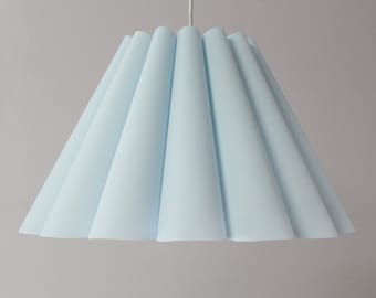 Duzy handmade lightcyan high quality fabric and acrylic pleated pendant lighting-71# ,custom made，110-240V/50-60Hz
