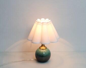 Handmade White Fabric Lamp with Ceramic Base-11#