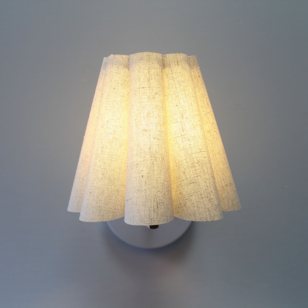 Handmade Scalloped Burlap Lampshade: Mini Pleated Light shade for home decor-5#