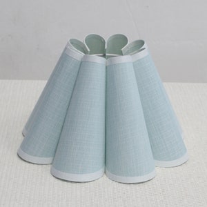 Duzy handmade light greenish-blue fabric and acrylic pleated lampshade-40#, custom made，110-240V/50-60Hz,