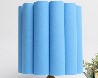 Duzy diy handmade light blue burlap fabric and acrylic drum shape lamp shade for home furnishing-82#,custom made,110-240V / 50-60Hz