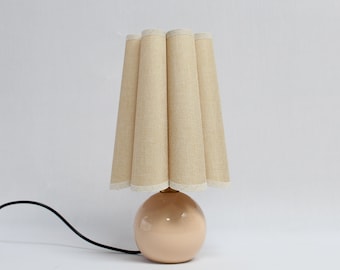 Duzy handmade khaki cotton linen with beige trim table lamp for home decor-56#, 110-240V/50-60Hz, Using Worldwide