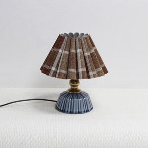 Duzy handmade brown plaid and acrylic with ceramic lamp for home decor-87, 110-240V/50-60Hz, Using Worldwide image 5