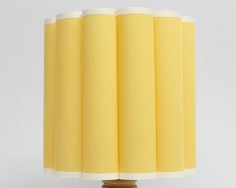 Duzy diy handmade yellow fabric with white trim and acrylic drum shape lamp shade for home furnishing-63#,custom made,110-240V / 50-60Hz