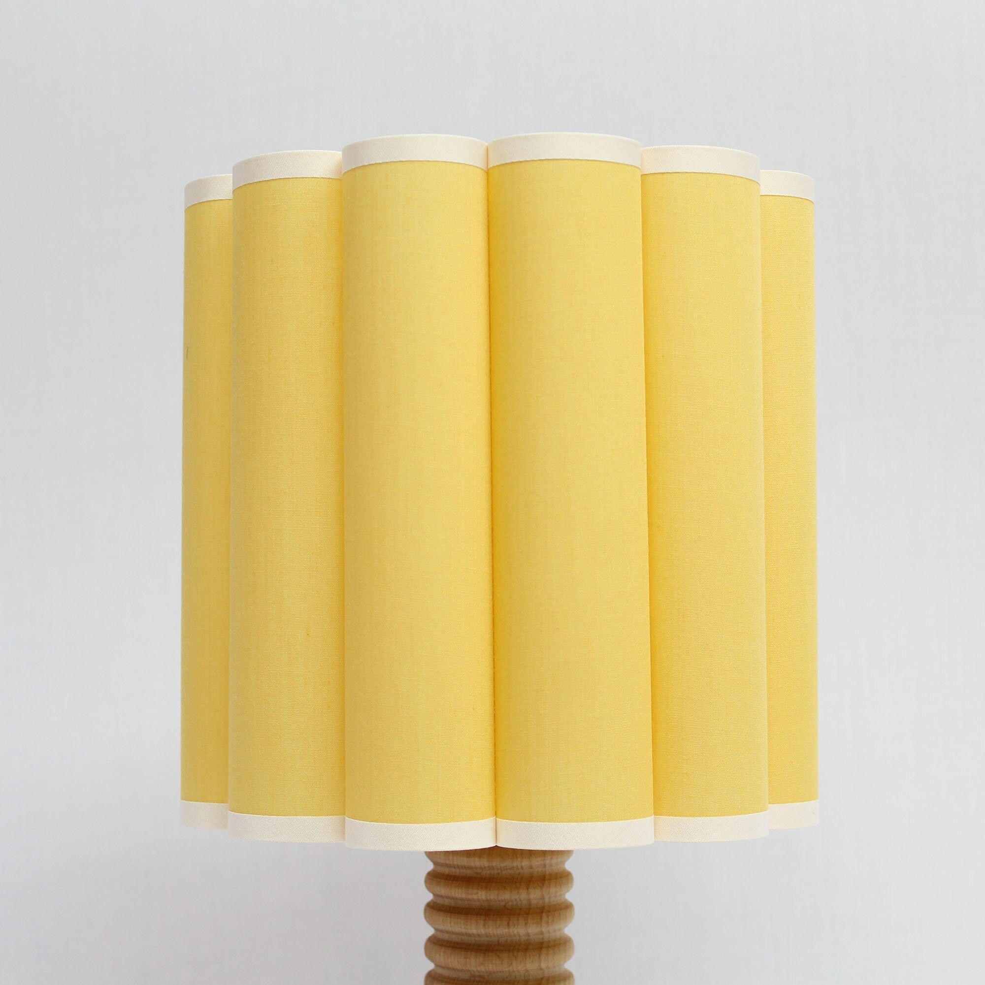 Duzy diy handmade yellow fabric with white trim and acrylic drum shape lamp shade for home furnishing-63#,custom made,110-240V / 50-60Hz