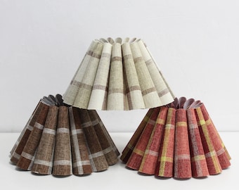 Duzy handmade plaid fabric pleated lampshade for home decor, custom made