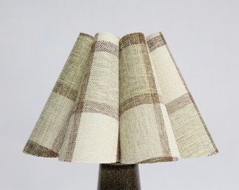Handmade Khaki Checkered Fabric  Lampshade for indoor lighting-88#