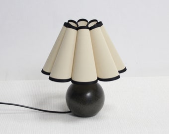 Duzy handmade khaki fabric and acrylic skirt shape ceramic bedside lamp for home furnishing-9# ,110-240V / 50-60Hz