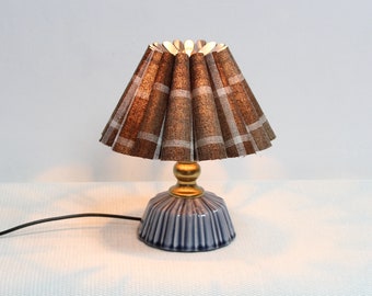 Duzy handmade brown plaid and acrylic with ceramic lamp for home decor-87#, 110-240V/50-60Hz, Using Worldwide