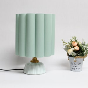 Duzy handmade honeydew fabric decoration ceramic table lamp for for home decor-83# , 110-240V/50-60Hz, Using Worldwide