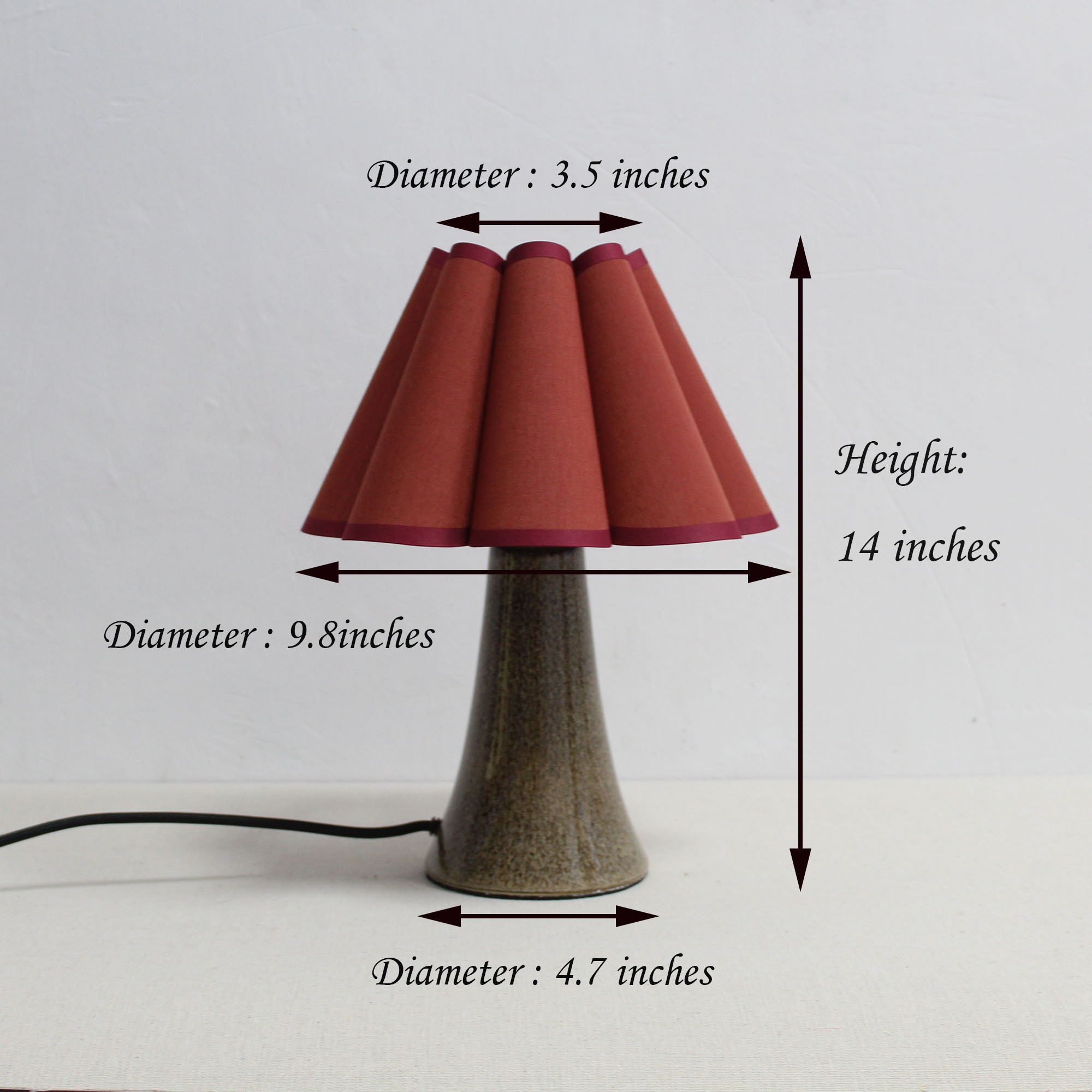 Duzy Handmade Brown Sorrel Fabric and Ceramic Lamp for Home Duzy Handmade Brown Sorrel Fabric and Ceramic Lamp for Home