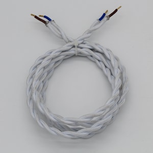 Edison retro pendant lamp double white braided power cord-DIY pendant lamp twist cord 2 x 0.75 square Edison retro power cord