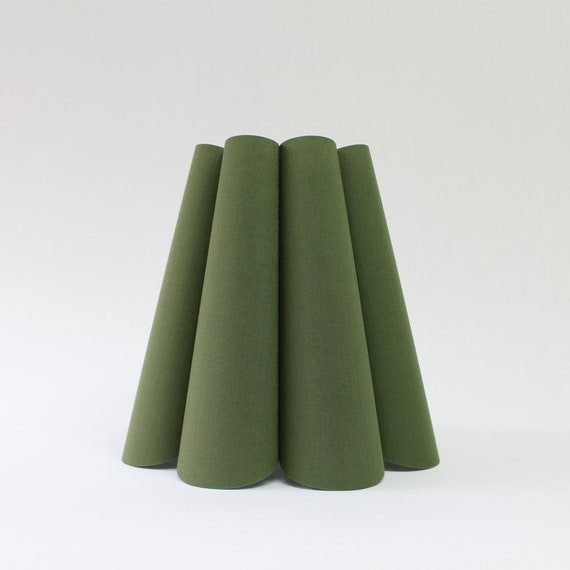 Handmade Moss Green Pleated Lampshade: Acrylic Fabric, Custom Made-50#