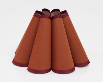 Duzy handmade ins high quality brown sorrel fabric and acrylic pleated lampshade-54#, custom made，110-240V/50-60Hz,