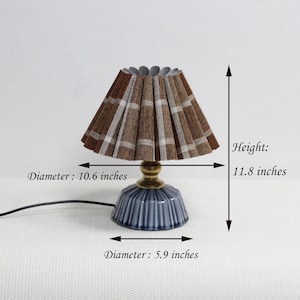 Duzy handmade brown plaid and acrylic with ceramic lamp for home decor-87, 110-240V/50-60Hz, Using Worldwide image 2