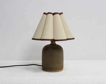 Duzy handmade khaki fabric and brown ceramic base lamp for home decor-9#, 110-240V/50-60Hz, Using Worldwide