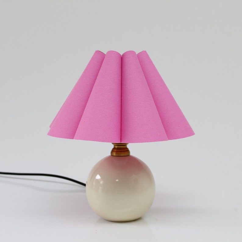 Duzy diy handmade pink ins high quality fabric and acrylic skirt shape lampshade for home furnishing-43,110-240V/ 50-60Hz image 7