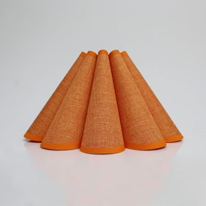 Duzy handmade ins high quality candy orange cotton linen and acrylic pleated lampshade-26#, custom made，110-240V/50-60Hz, Using Worldwide