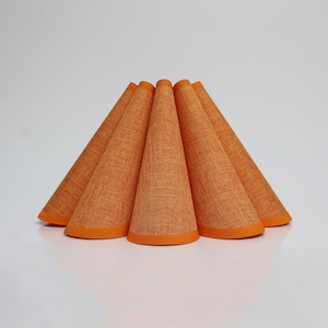 Duzy handmade ins high quality candy orange cotton linen and acrylic pleated lampshade-26#, custom made，110-240V/50-60Hz, Using Worldwide