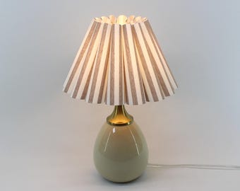 Handgemachte khakifarbene Stoff-Tischlampe für Wohnkultur - 139 #