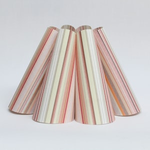 Handmade Pink Stripes Lampshade: Fabric & Acrylic Skirt Shape