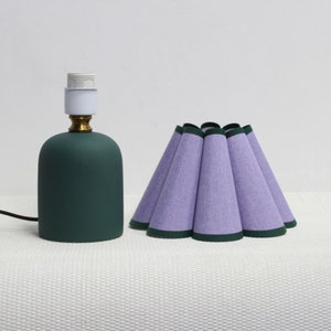 Duzy handmade scallop shape purple fabric and acrylic with dark green ceramic base lamp 58, 110-240V/50-60Hz image 3