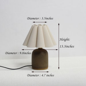 Duzy handmade light burlap and acrylic pleated ceramic base lamp for home decor-5, 110-240V/50-60Hz, Using Worldwide image 2