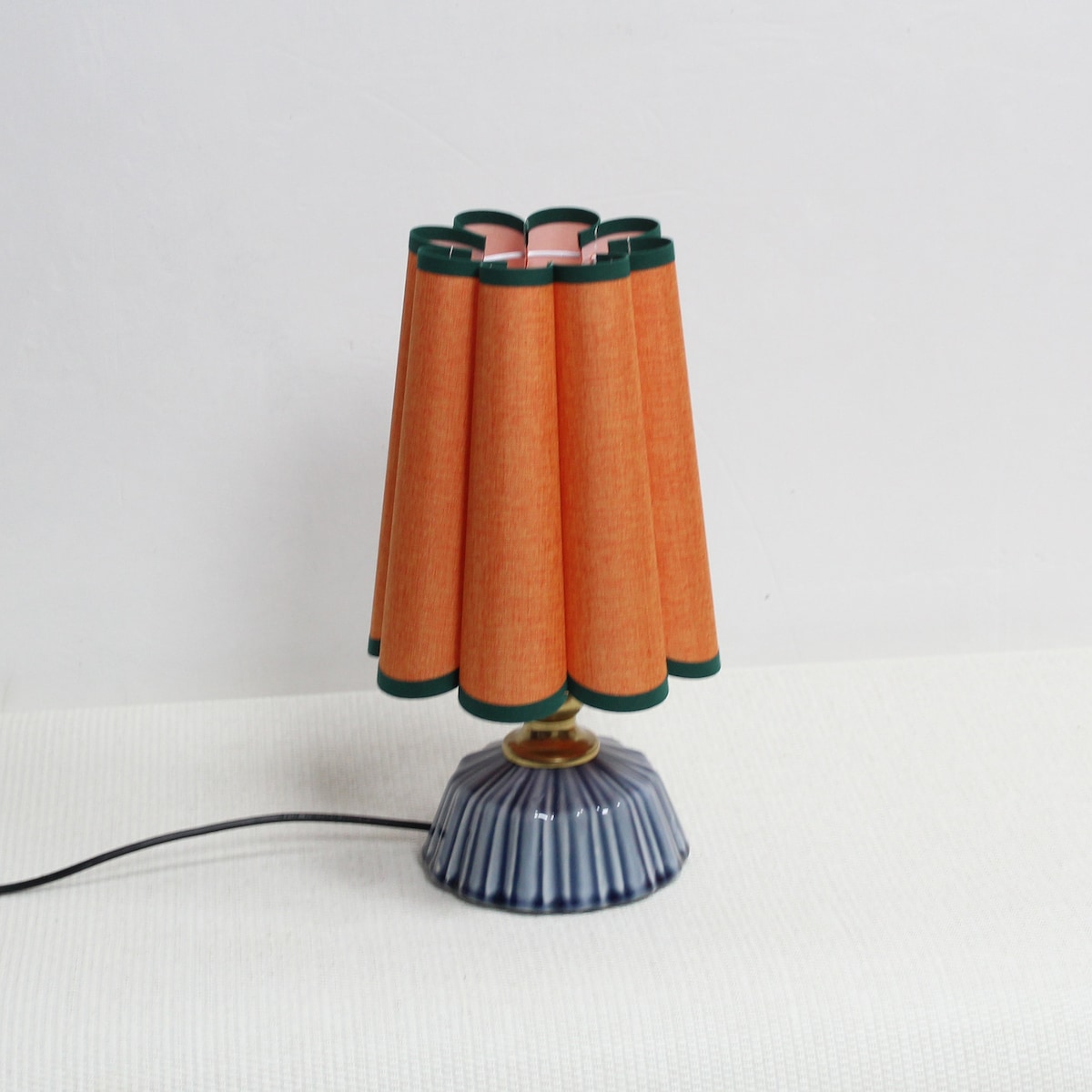 Duzy Handmade Candy Orange Fabric and Acrylic With Ceramic Lamp for Home Decor-26, 110-240v/50-60hz, Using Worldwide - Etsy