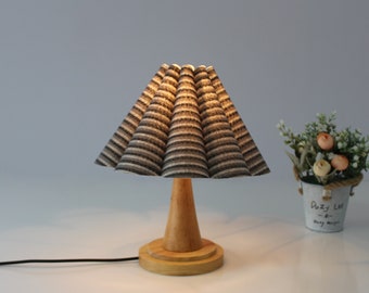 Duzy diy handmade coarse cloth striped and acrylic skirt shape creative table lamp -91#,110-240V / 50-60Hz