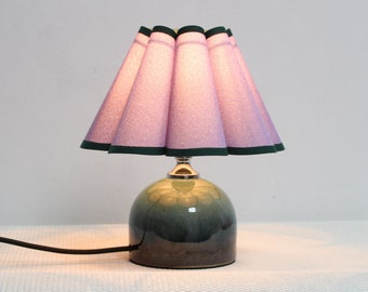 Duzy handmade purple fabric with dark green base table lamp for home decor-58#, 110-240V/50-60Hz, Using Worldwide
