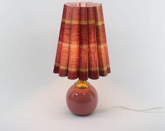 Vintage 27.5 inch tall Table Lamp with Red Beaded Shade, Ornate
