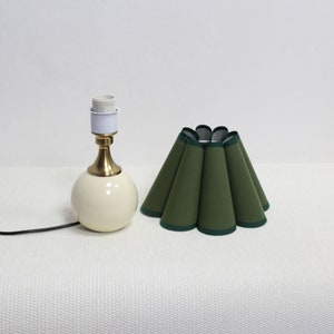 Duzy handmade scallop shape moss green fabric and ceramic base table lamp-50, 110-240V/50-60Hz image 5