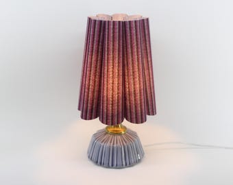 Handgemachte Lila Gestreifte Stoff Lampe als Geschenk